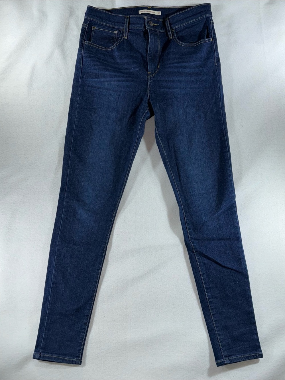 Levi High Rise Dark Blue Women’s Super Skinny Jeans bodycon contour stretch